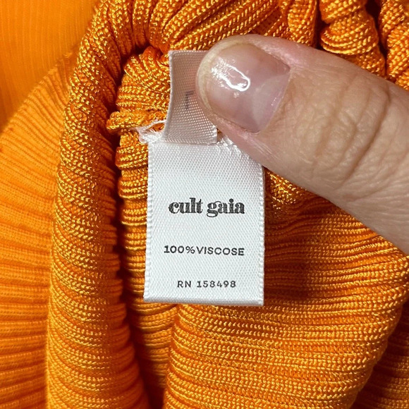 NWT CULT GAIA Cameron Apricot Halter Style Cutout Knotted Knit Summer Midi Dress - Picture 10 of 15